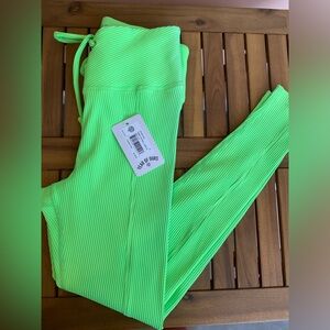 NEW W TAGS NEON KIWI YEAR OF OURS RIBBED FOOTBALL LEGGING SMALL